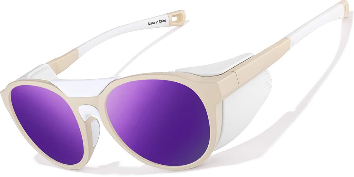 Angle view of Zunnies - Round Sports Sunglasses 1012433 in Cream