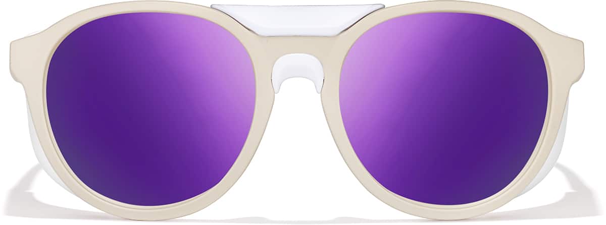 Front view of Zunnies - Round Sports Sunglasses 1012433 in Cream