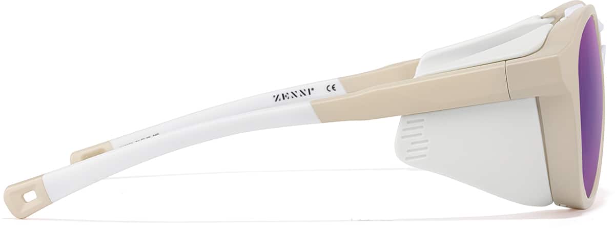 Side view of Zunnies - Round Sports Sunglasses 1012433 in Cream