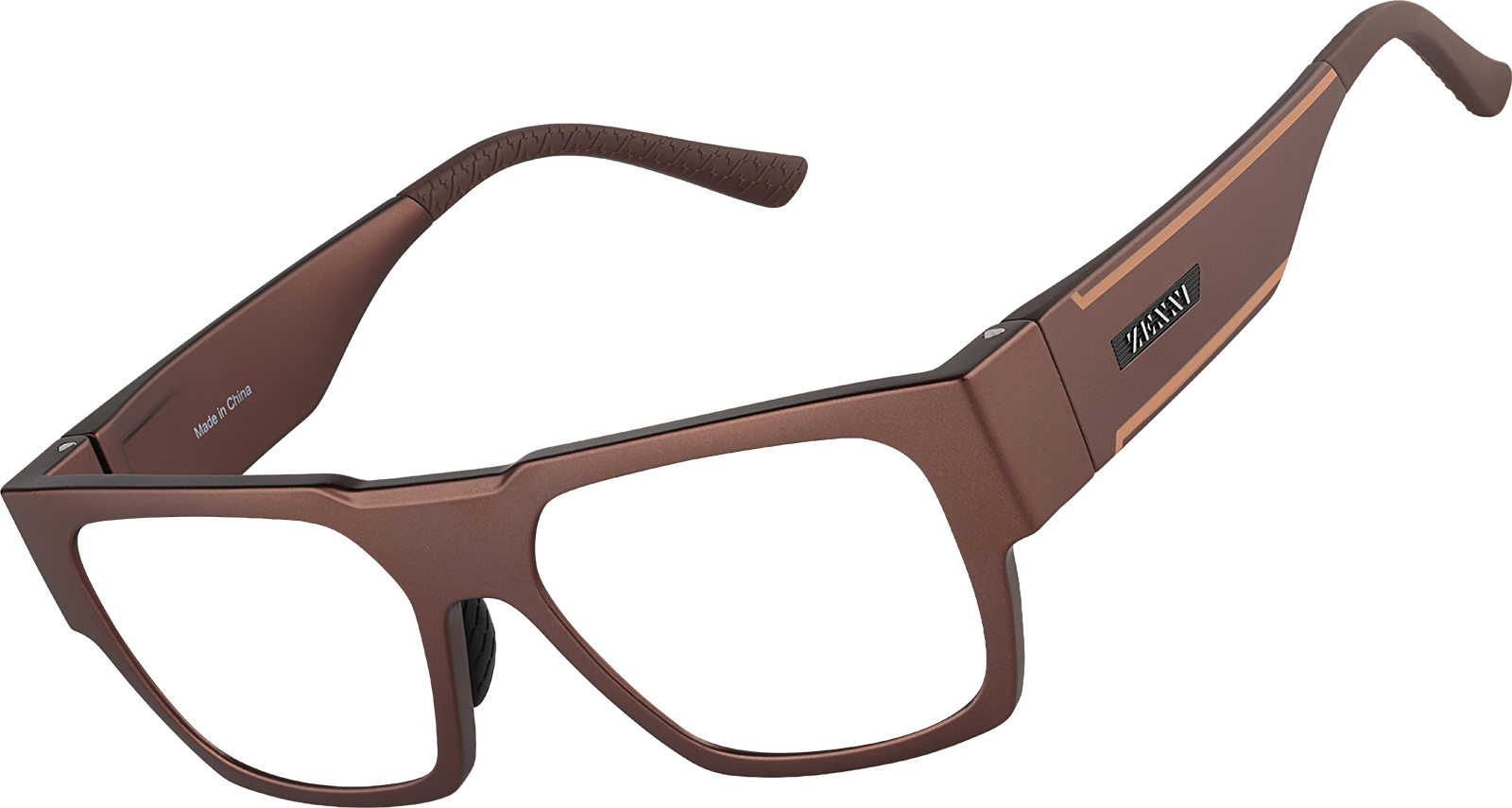 Angle view of Zunnies - Rectangle Sunglasses 1013115 in Brown