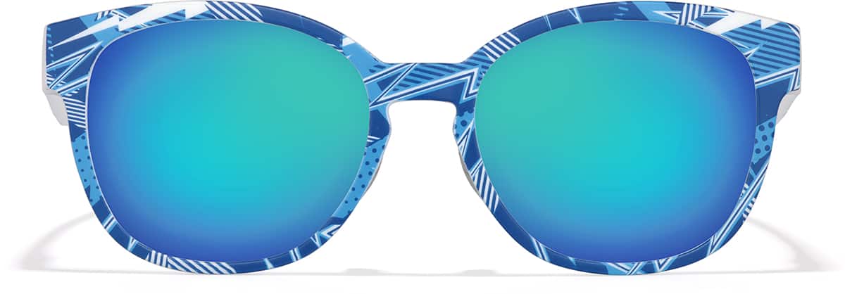 Front view of Zunnies - Square Sports Sunglasses 1013516 in Blue Pattern