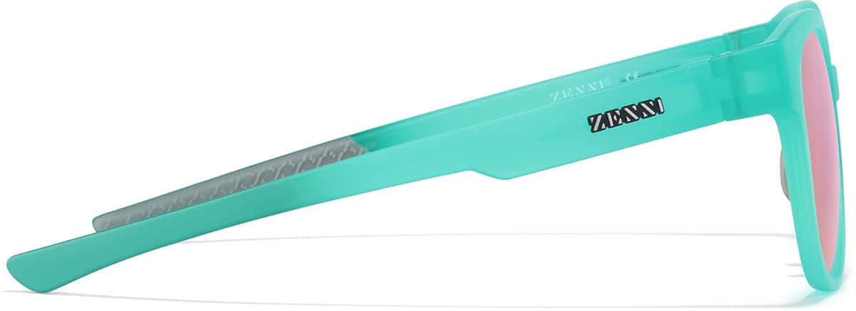 Side view of Zunnies - Square Sports Sunglasses 1013524 in Teal