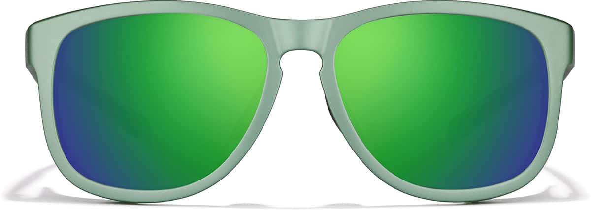 Front view of Zunnies - Square Sports Sunglasses 1013624 in Sage Green