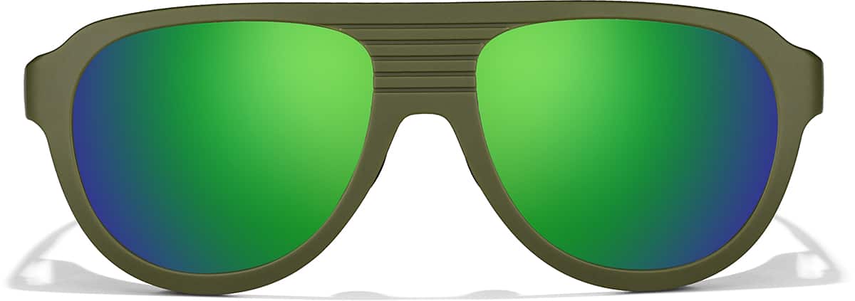 Front view of Zunnies - Aviator Sports Sunglasses 1013824 in Army Green