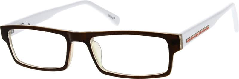 Angle view of Rectangle Glasses 101415 in Brown