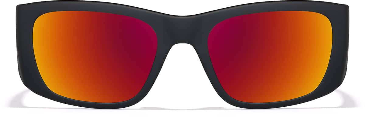 Front view of Zunnies - Rectangle Sports Sunglasses 1014321 in Black