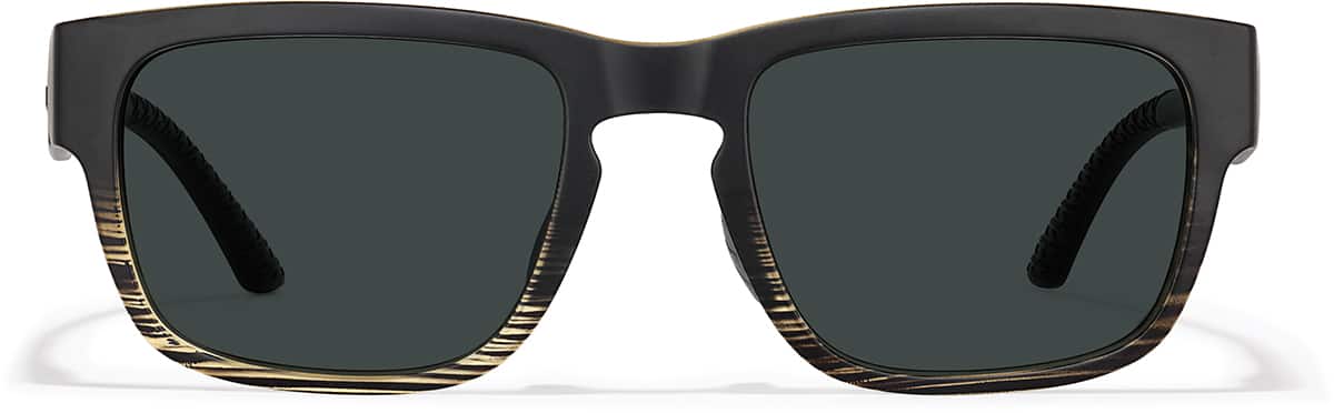 Front view of Zunnies - Rectangle Sports Sunglasses 1014421 in Black