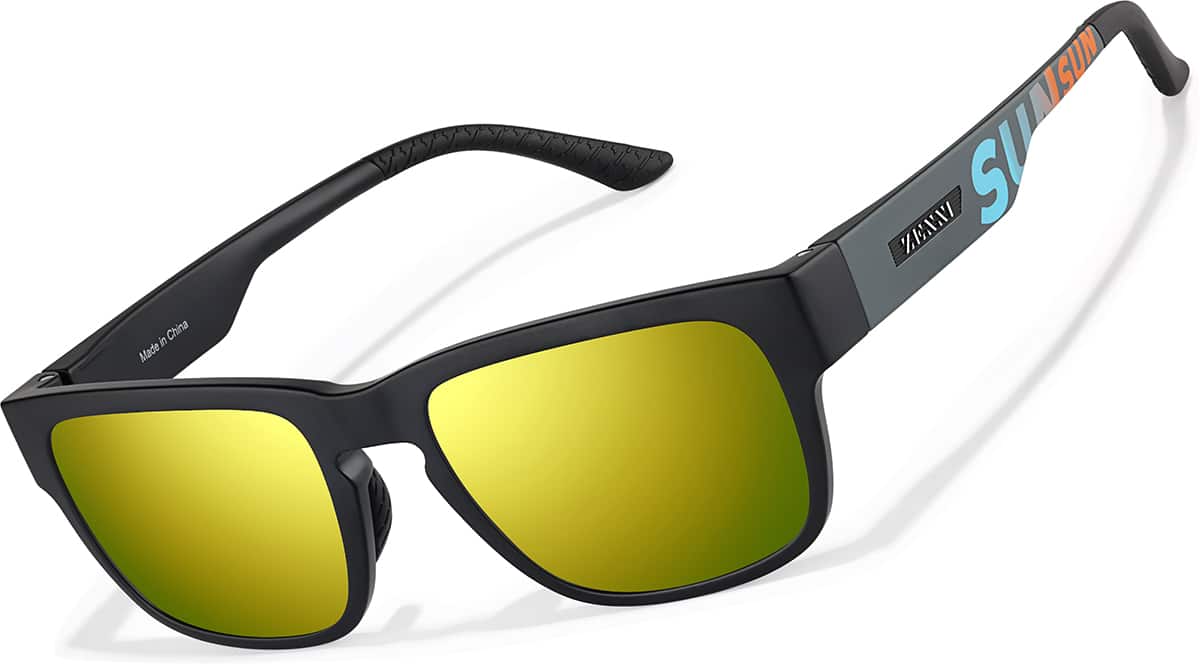 Angle view of Zunnies - Rectangle Sports Sunglasses 1014451 in Black