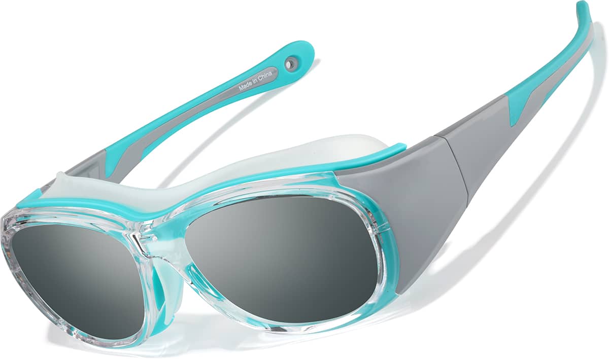 Angle view of Zunnies - Lunettes de sport ovales 1014624 in Verte