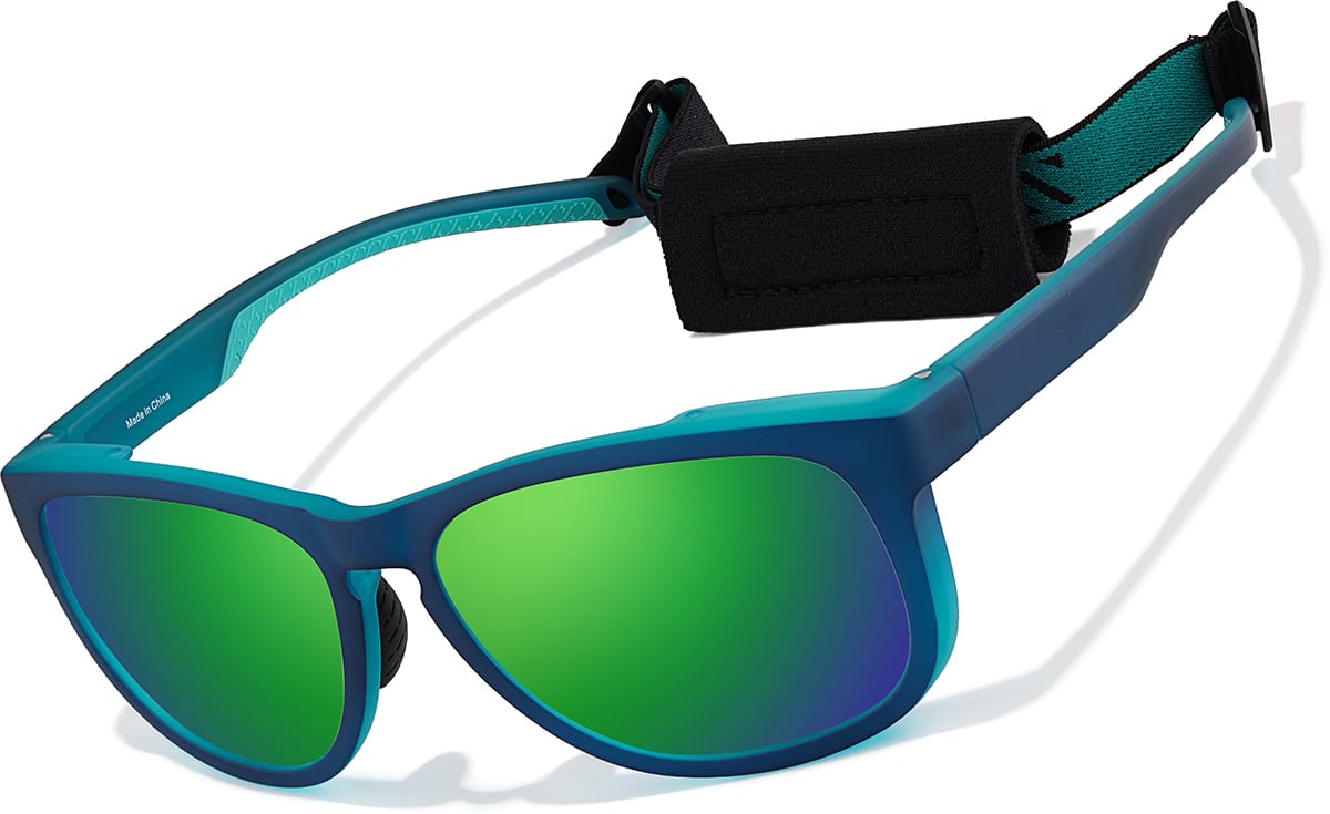 Angle view of Zunnies - Square Water Sport Sunglasses 1014916 in Blue