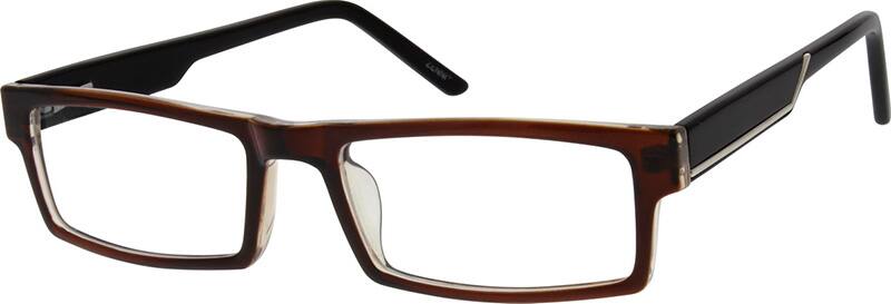 Angle view of Rectangle Glasses 101515 in Brown