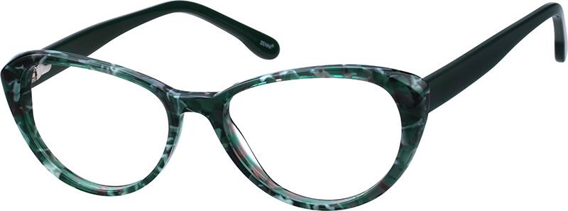 Angle view of Oval Glasses 103524 in Green