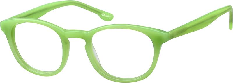 Angle view of Round Glasses 104424 in Green