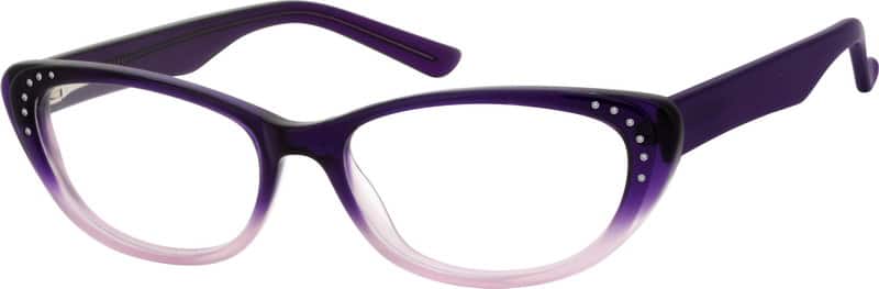 Angle view of Oval Glasses 10618817 in Purple