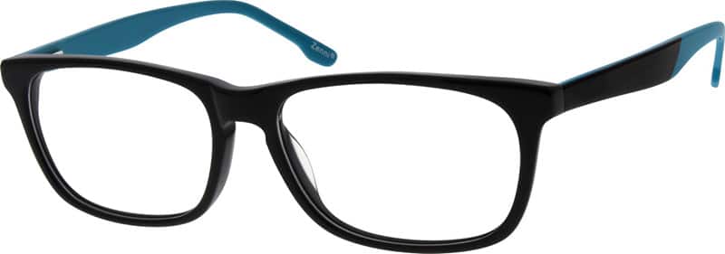 Angle view of Square Glasses 107521 in Black