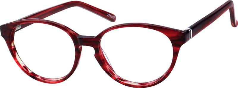 Angle view of Kids’ Round Glasses 108118 in Red