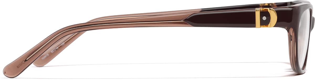 Side view of Rectangle Glasses 108615 in Brown