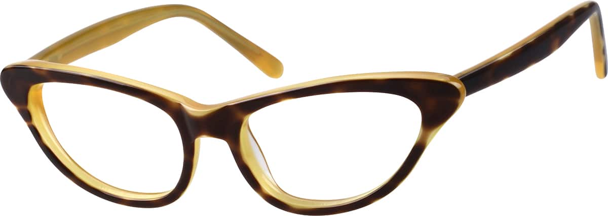 Angle view of Cat-Eye Glasses 111025 in Tortoiseshell