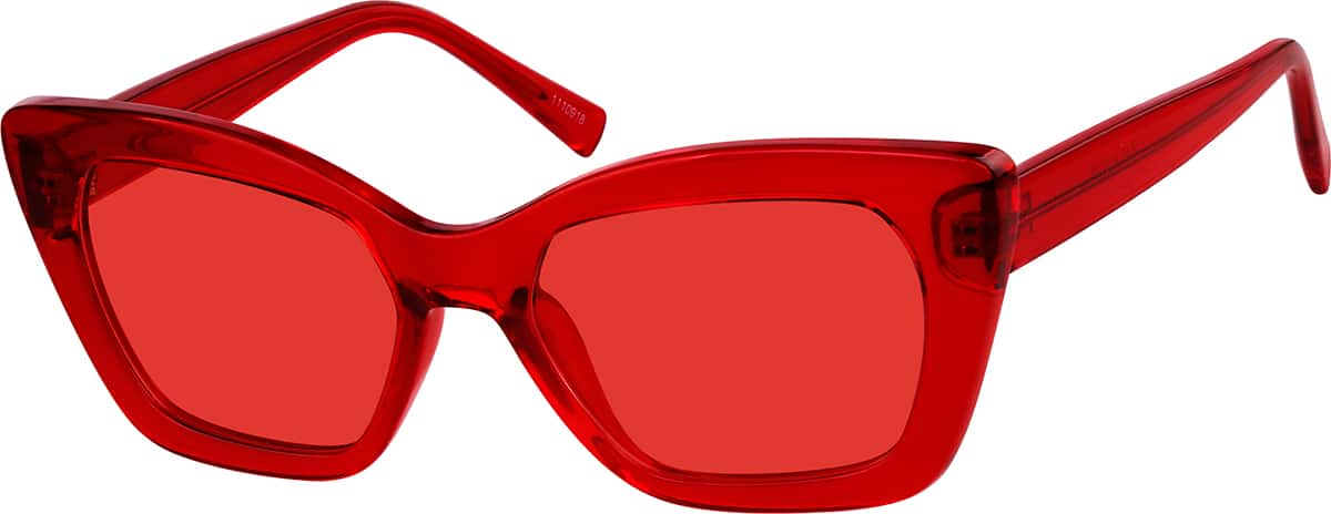Angle view of Cat-Eye Sunglasses 1110918 in Red