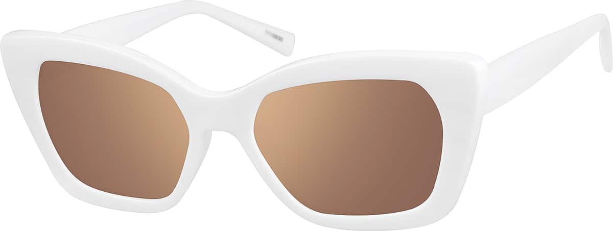 Angle view of Cat-Eye Sunglasses 1110930 in White