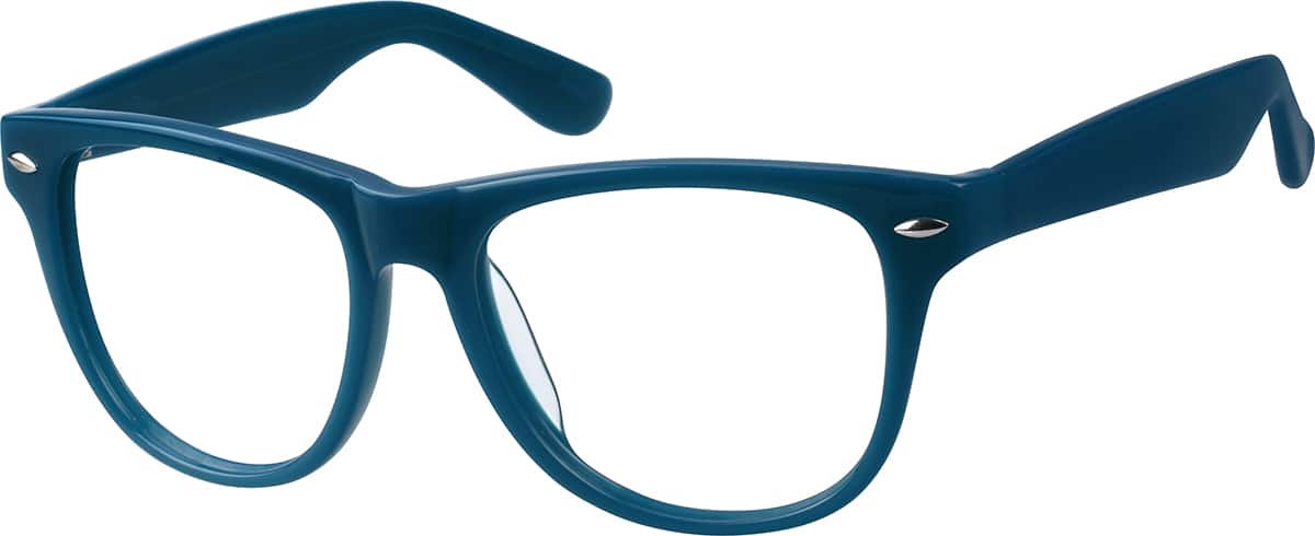 Angle view of Square Glasses 111324 in Blue