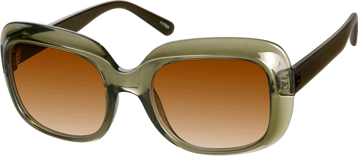 Angle view of Premium Square Sunglasses 1117524 in Green