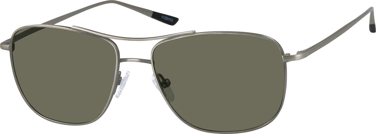 Angle view of Premium Aviator Sunglasses 1120112 in Gray