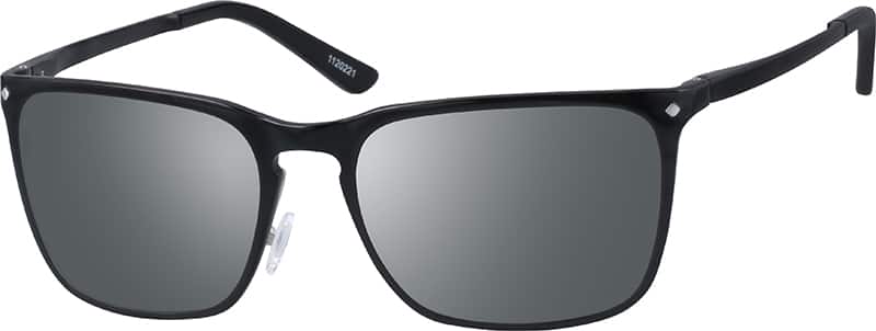 Angle view of Premium Square Sunglasses 1120221 in Black