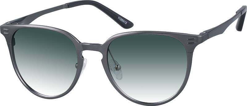 Angle view of Premium Round Sunglasses 1120312 in Gray