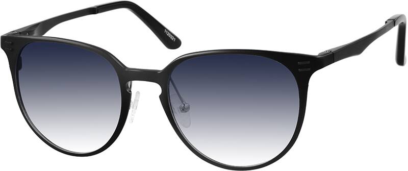 Angle view of Premium Round Sunglasses 1120321 in Black