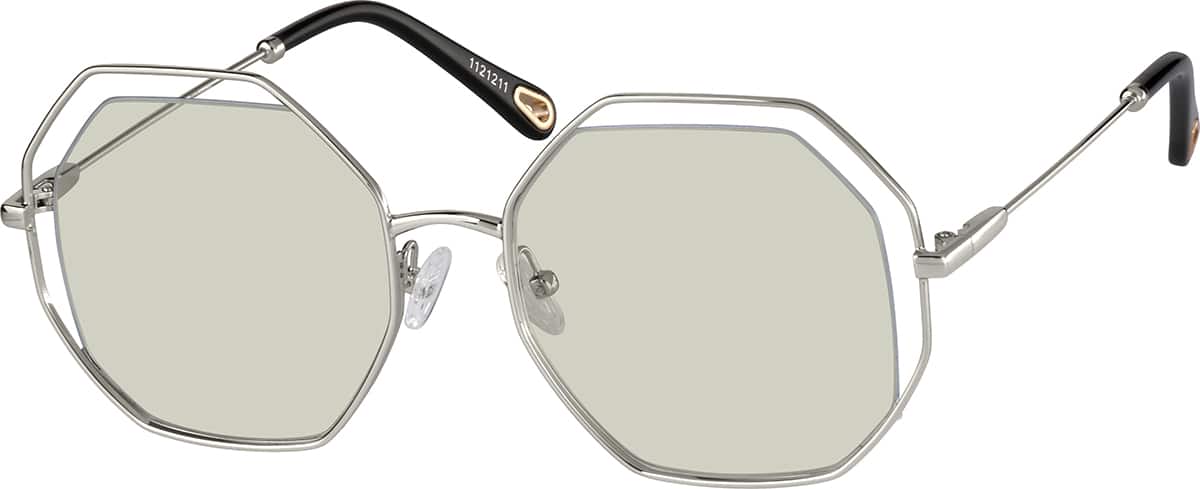 Angle view of Lentes de sol geométricas premium 1121211 in Plata