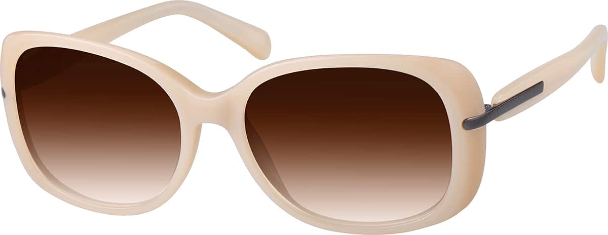 Angle view of Square Sunglasses 112533 in Cream