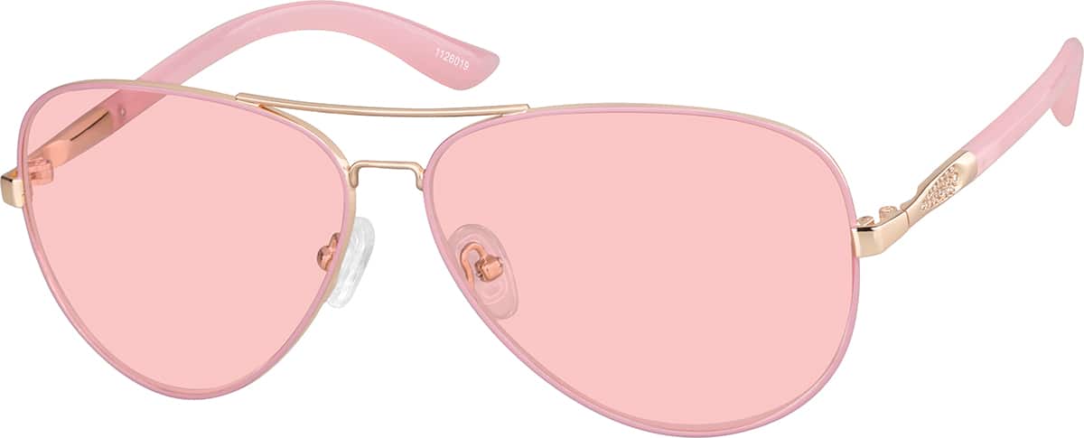 Angle view of Aviator Sunglasses 1126019 in Pink