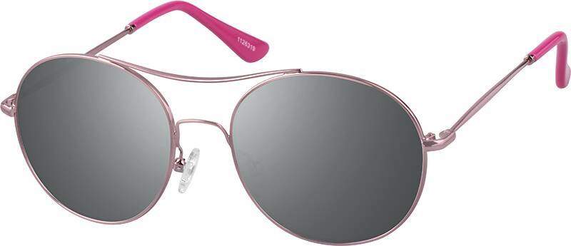 Angle view of Premium Round Sunglasses 1126319 in Pink