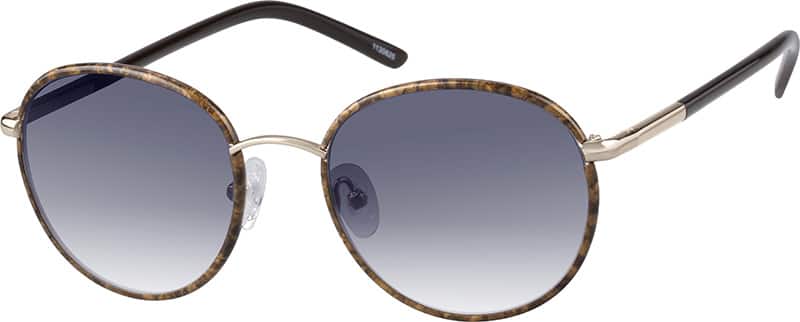 Angle view of Premium Round Sunglasses 1130625 in Tortoiseshell