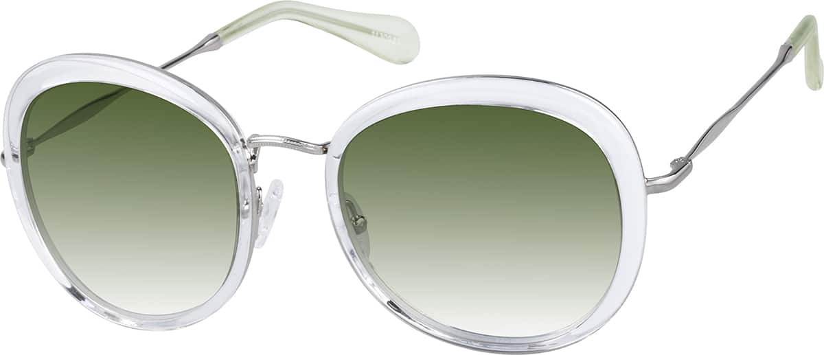 Angle view of Premium Round Sunglasses 1130923 in Clear