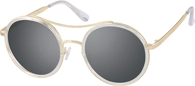 Angle view of Premium Round Sunglasses 1132123 in Clear