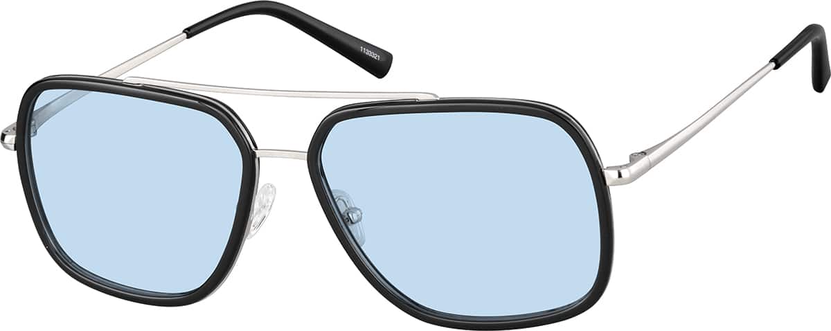 Angle view of Premium Aviator Sunglasses 1133321 in Black