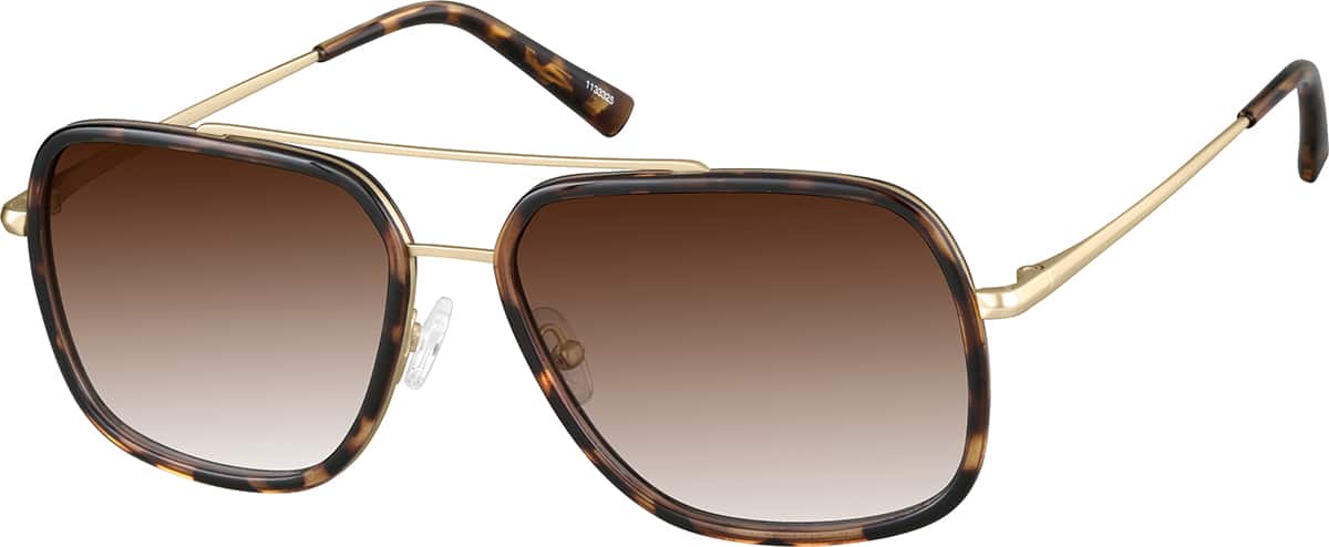 Angle view of Premium Aviator Sunglasses 1133325 in Tortoiseshell