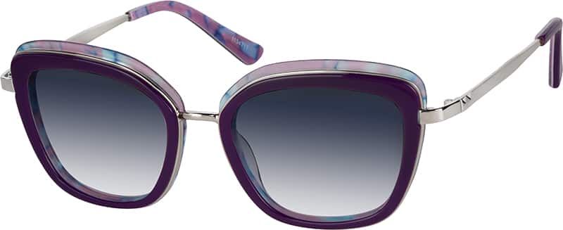 Angle view of Gafas de sol cuadradas 1134717 in Violeta