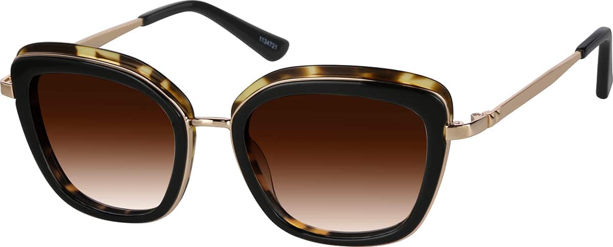 Angle view of Square Sunglasses 1134721 in Tortioseshell