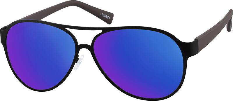 Angle view of Premium Aviator Sunglasses 1135621 in Black