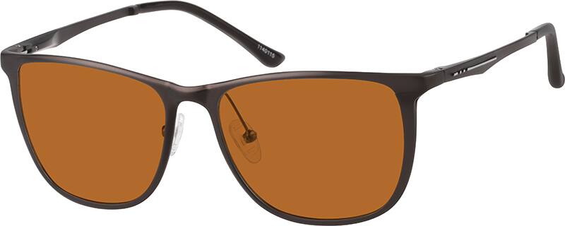 Angle view of Premium Square Sunglasses 1140115 in Metallic Brown