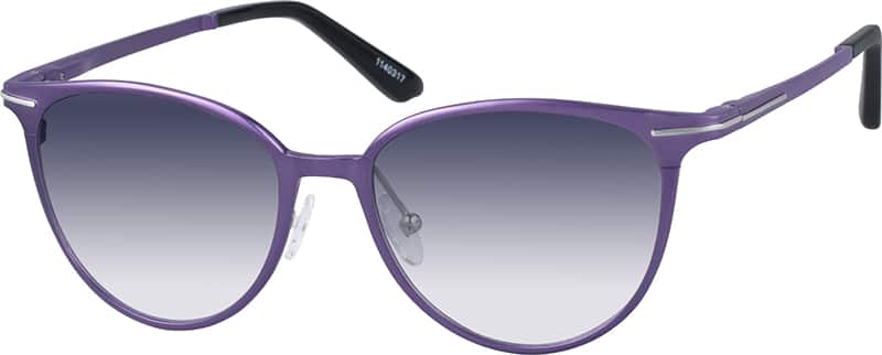 Angle view of Premium Round Sunglasses 1140317 in Purple