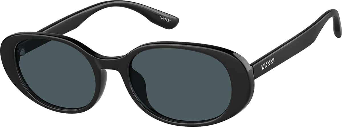 Angle view of Oval Sunglasses 1143421 in Black