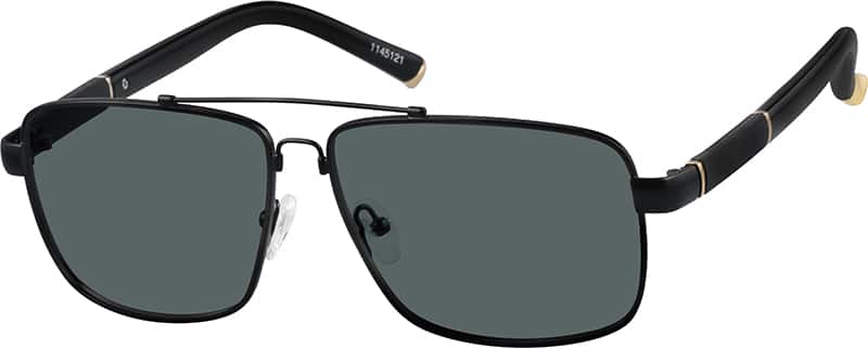 Angle view of Premium Aviator Sunglasses 1145121 in Black