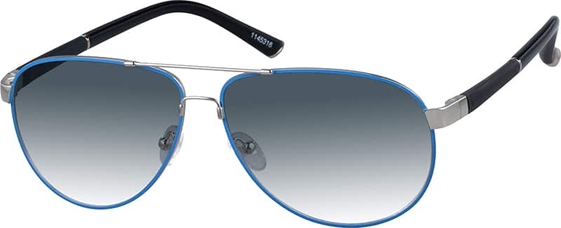 Angle view of Premium Aviator Sunglasses 1145316 in Blue