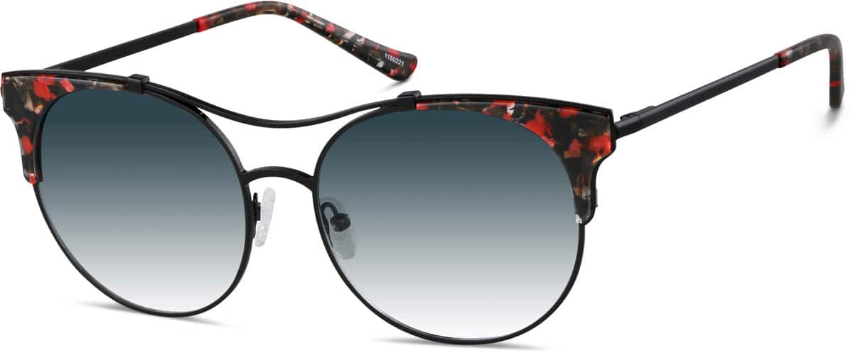 Angle view of Premium Aviator Sunglasses 1150221 in Black