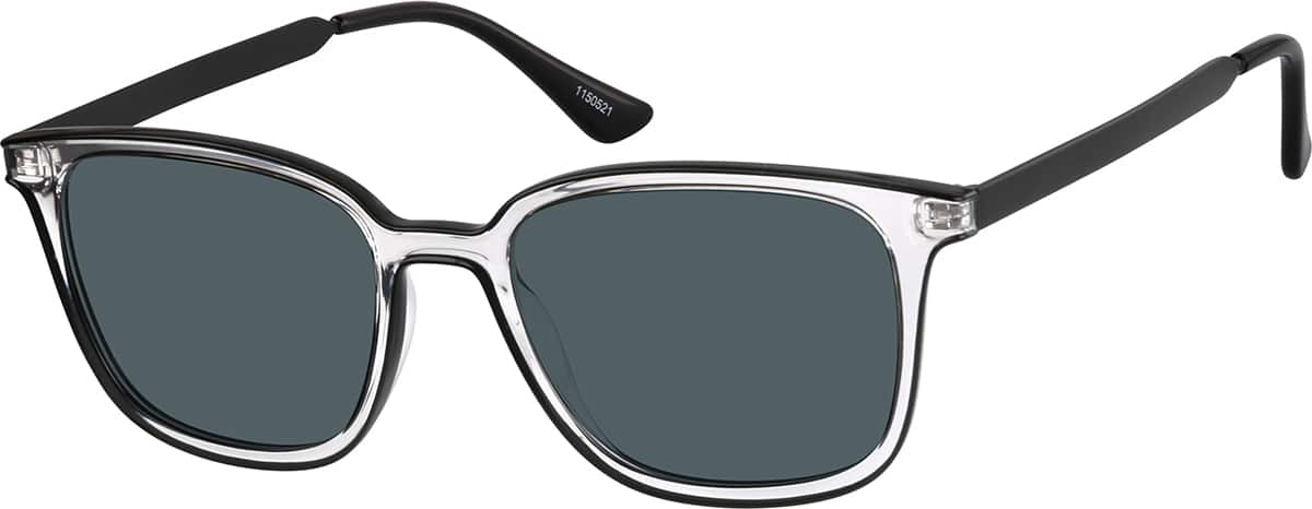 Angle view of Square Sunglasses 1150521 in Black