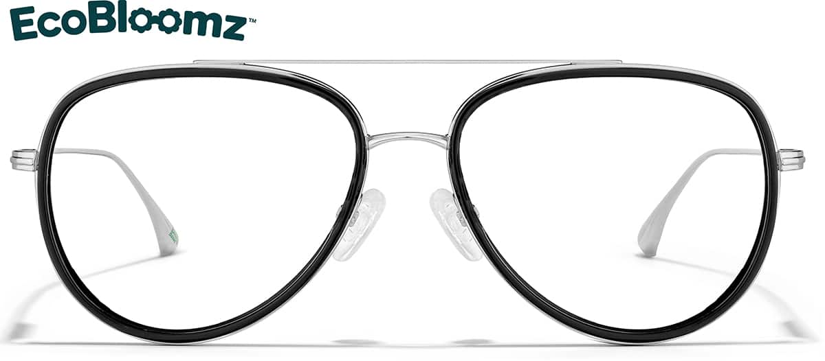 Front view of Lentes estilo aviador 1152221 in Negro